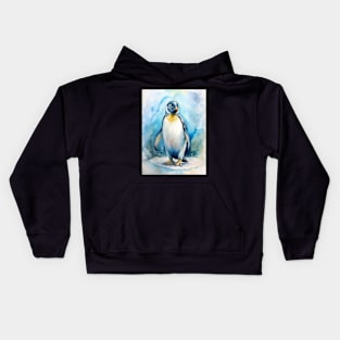 Adorable Penguin Animal Watercolor Painting Kids Hoodie